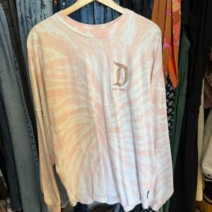 Disneyland Parks Rose Gold Pink Tie Dye Spirit Jersey L